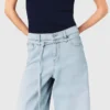 Wide-leg rhinestone jeans