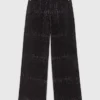 Wide-leg rhinestone jeans