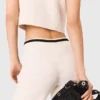 Wide leg tweed-effect trousers