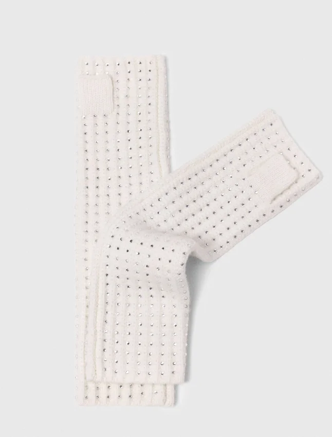 Wool and rhinestone mittens Wool and rhinestone mittens