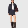 Zipped mix wool bomber