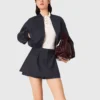 Zipped mix wool bomber
